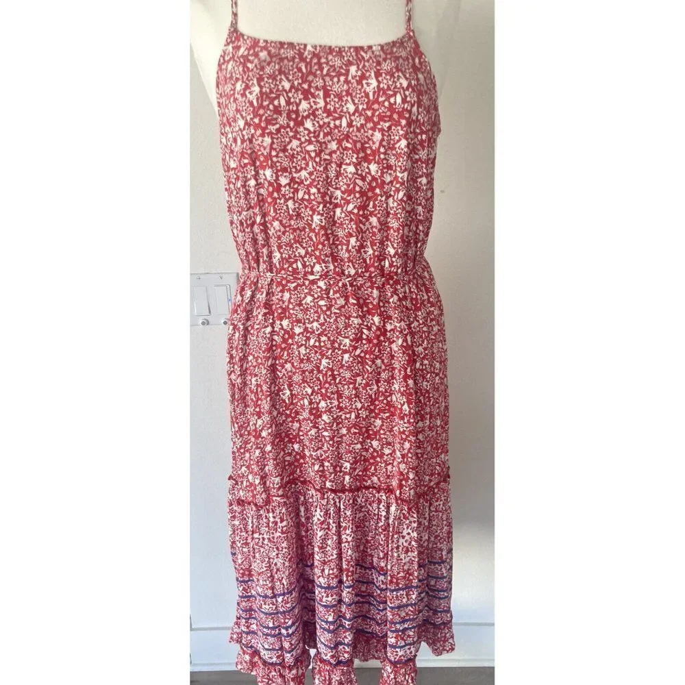 Knox Rose Medium Peasant Sundance Cottage Core Dress Floral Red Multicolor New - Picture 5 of 8